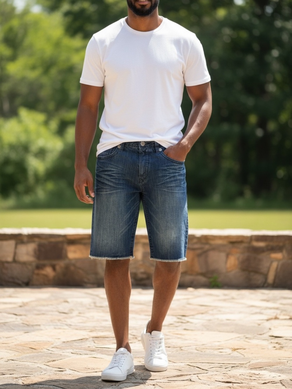 Men's Denim Jean Short-Thomas by Rivet de Cru-Size 42-New with Tags